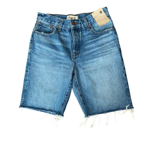 Madewell Long Denim Short Raw Hem Size 24 NWT - Picture 1 of 4